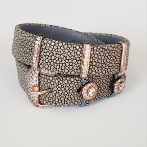 Bakari Sterling 925 Stingray Leather Bracelet Necklace